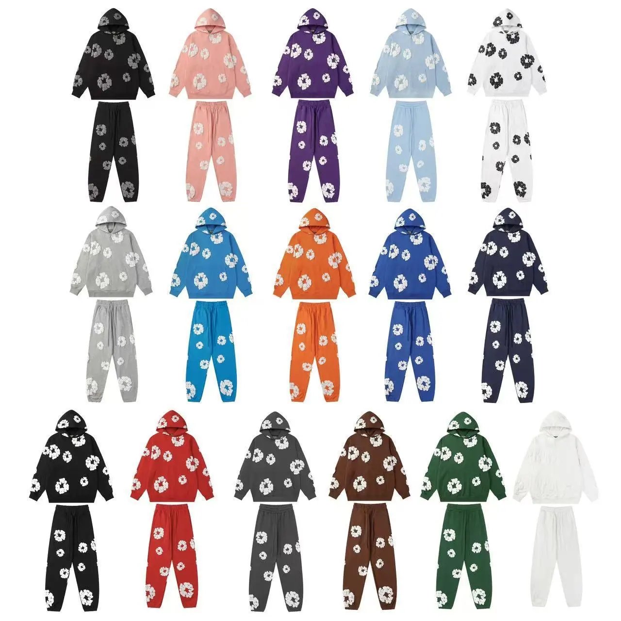 sweatshirt and sweatpants couple set with hoodie  